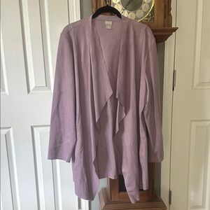 Lavender Open Front sueded Cardigan